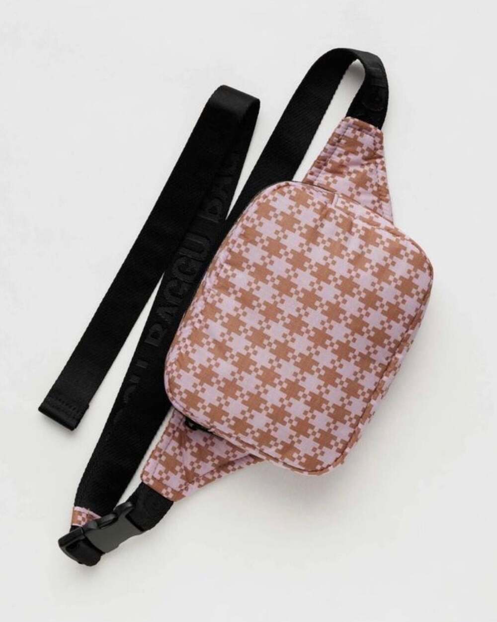 Baggu Puffy Fanny Pack - Rose Pixel Gingham